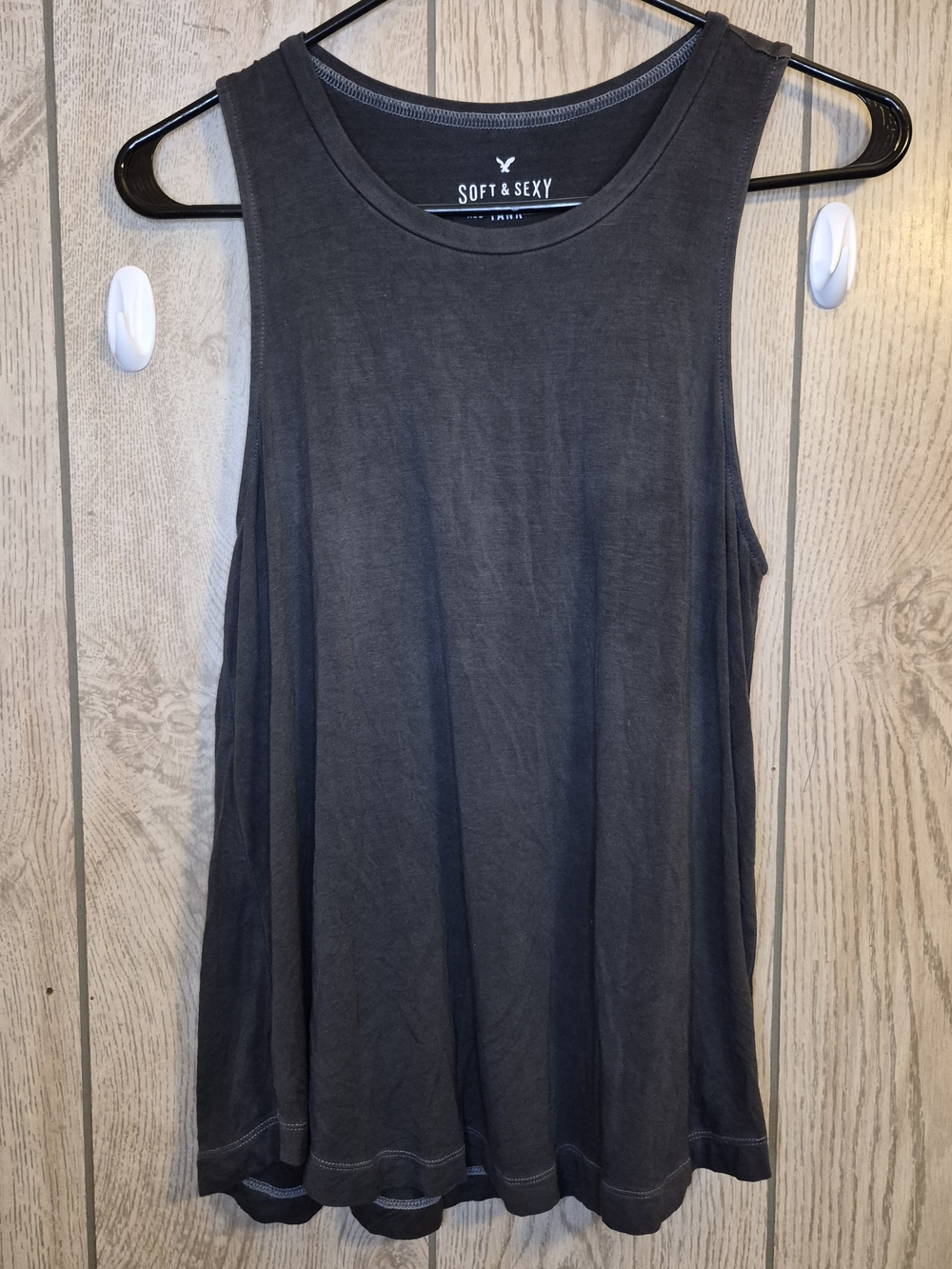 American Eagle Outfitters Charcoal Gray Scoop Neck Tank